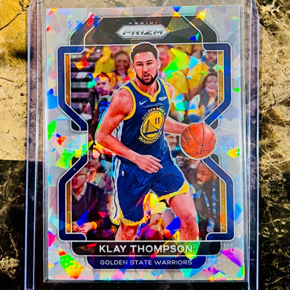 KLAY THOMPSON SILVER PRIZM CRACKED ICE WARRIORS NBA 2021-22 panini - Picture 1 of 3
